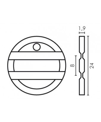 GETTONE V/4 SCANALATURE D.24