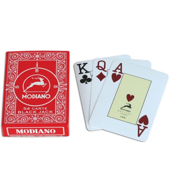 CARTE TEXAS POKER MODIANO PLASTICA ROSSO