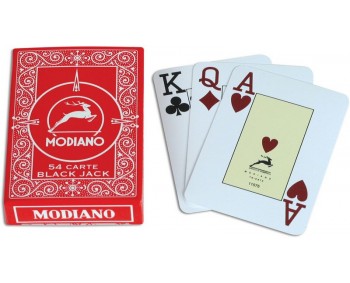 CARTE TEXAS POKER MODIANO PLASTICA ROSSO