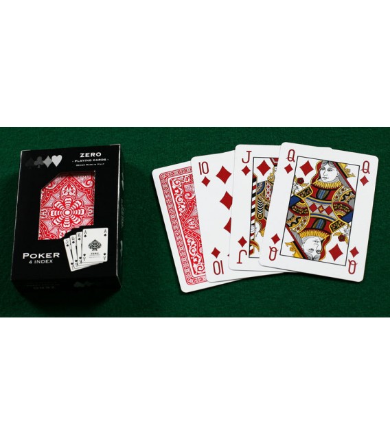 CARTE POKER 4 INDEX TABRIZ PLASTICA DORSO ROSSO