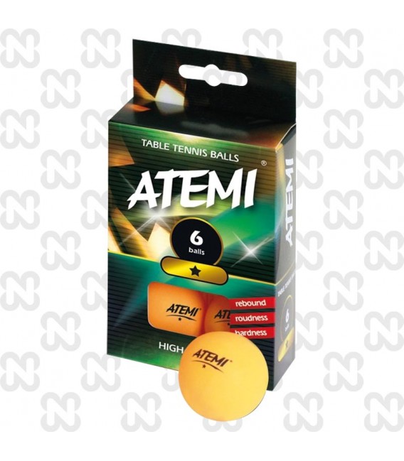 PALLINE PING PONG ATEMI '1STAR'ARANCIO - SET DI 6