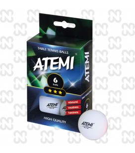 PALLINE PING PONG ATEMI '3STARS' BIANCHE - SET DI 6