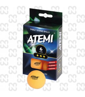 PALLINE PING PONG ATEMI '3STARS' ARANCIO - SET DI 6