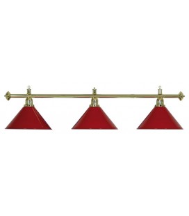 LAMPADARIO MOONLIGHT ASTA ORO, 3 CAMPANE ROSSE