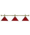 LAMPADARIO MOONLIGHT ASTA ORO, 3 CAMPANE ROSSE