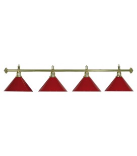 LAMPADARIO MOONLIGHT ASTA ORO, 4 CAMPANE ROSSE