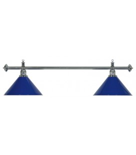 LAMPADARIO MOONLIGHT ASTA ARGENTO, 2 CAMPANE BLU