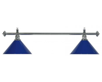 LAMPADARIO MOONLIGHT ASTA ARGENTO, 2 CAMPANE BLU