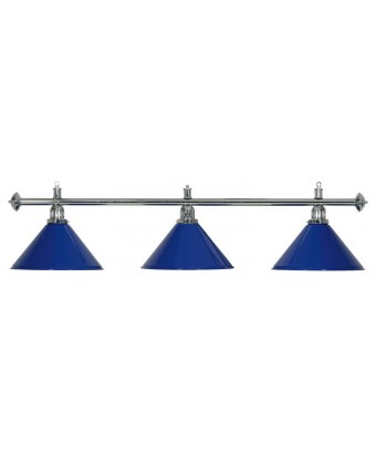 LAMPADARIO MOONLIGHT ASTA ARGENTO, 3 CAMPANE BLU