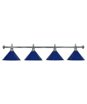 LAMPADARIO MOONLIGHT ASTA ARGENTO, 4 CAMPANE BLU