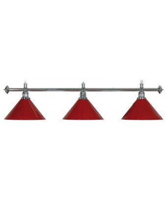 LAMPADARIO MOONLIGHT ASTA ARGENTO, 3 CAMPANE ROSSE