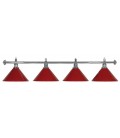 LAMPADARIO MOONLIGHT ASTA ARGENTO, 4 CAMPANE ROSSE