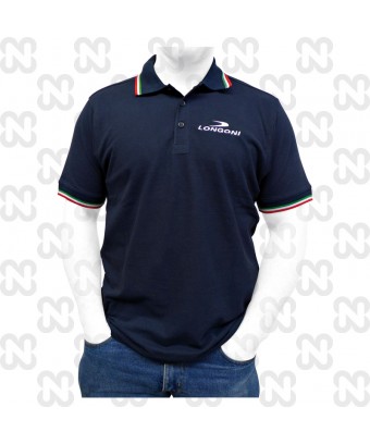 POLO LONGONI BLU IN PIQUET RAGAZZO COTONE 100%-TAGLIA XL (12-14 ANNI)