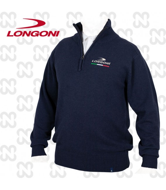 PULLOVER LONGONI NAVY MELANGE TAGLIA S