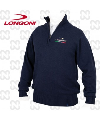 PULLOVER LONGONI NAVY MELANGE TAGLIA S